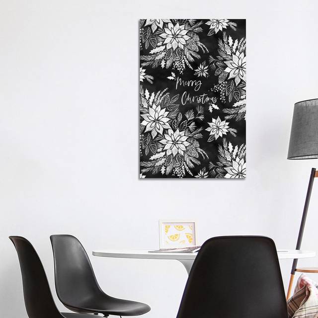Christmas Chalkboard Pointsettias by Jacqueline Maldonado - Wrapped Canvas Gallery-Wrapped Canvas Giclée (101.6cm H x 66.04cm W x 1.905cm D)