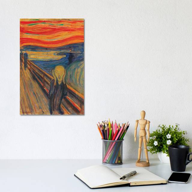 The Scream, 1893 (Oil, Tempera & Pastel on Cardboard) by Edvard Munch - Painting Print on Canvas - No Frame (30.48cm H x 20.32cm W x 1.91cm D)