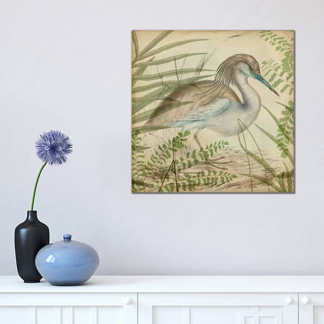 Heron & Ferns II (45.72cm H x 45.72cm W x 3.81cm D)