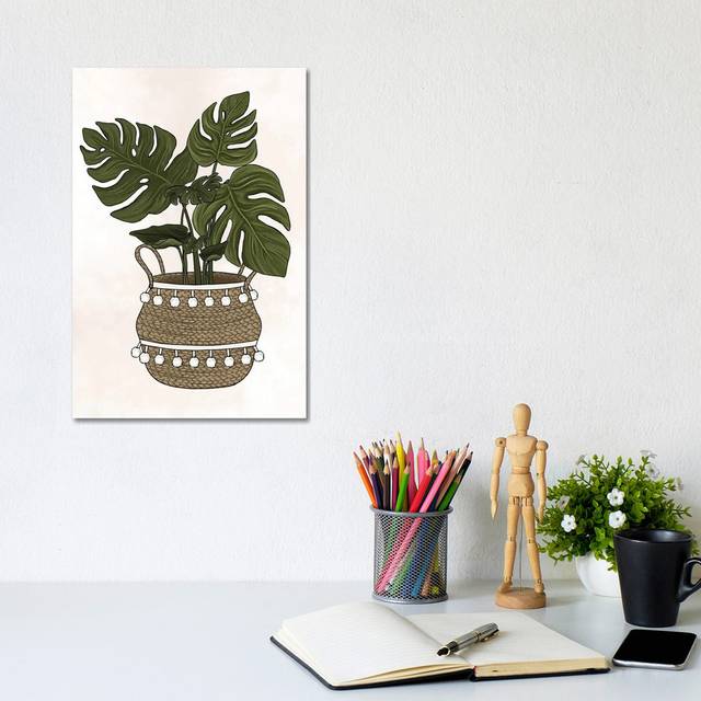 Monstera Plant by Katie Bryant - Wrapped Canvas Graphic Art (20.32 cm H x 30.48 cm W)