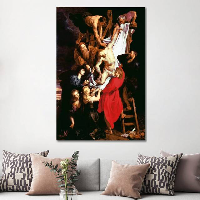 The Descent from the Cross, Central Panel of the Triptych, 1611-14 by Peter Paul Rubens - Wrapped Canvas Painting (152.4cm H x 101.6cm W x 3.175cm D)