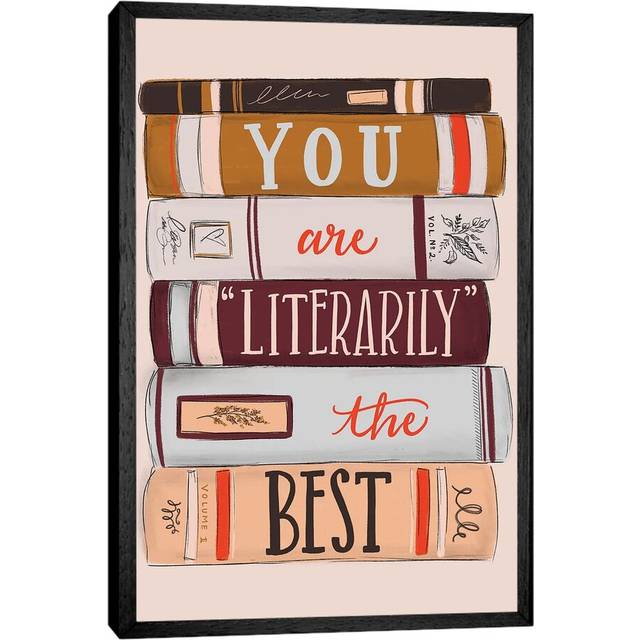 You Are Literarily The Best - Black Framed Canvas (66.04cm H x 45.72cm W x 3.81cm D)