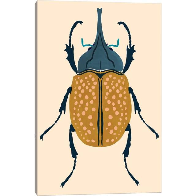 Beetle Bug II by Victoria Barnes - Wrapped Canvas Painting (20.32 cm H x 30.48 cm W)