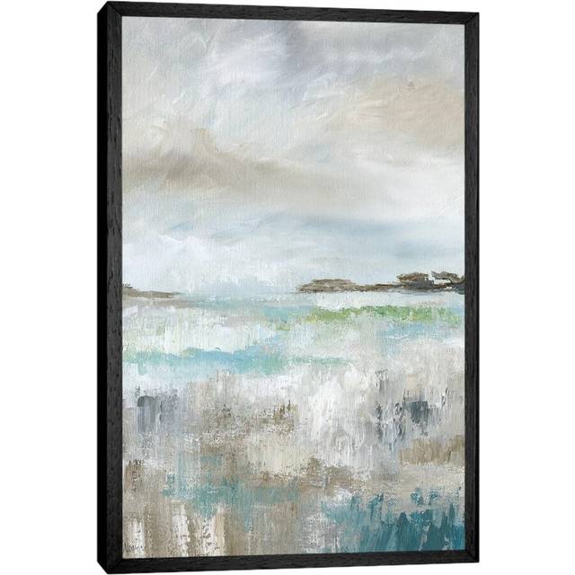 Atomic Shapes Trio 2 - Panoramic Print on Canvas - Black Framed (101.6 cm H x 66.04 cm W)