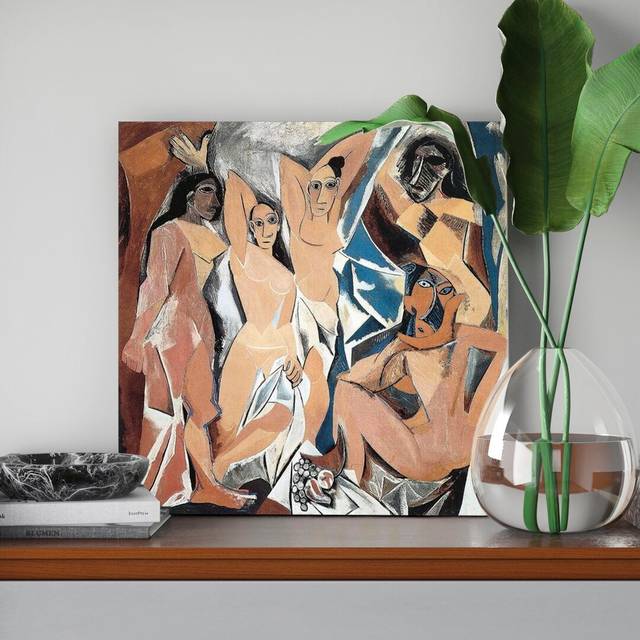 Les Demoiselles d'Avignon by Pablo Picasso - Painting Print on Canvas - No Frame (45.72 cm H x 45.72 cm W x 1.91 cm D)