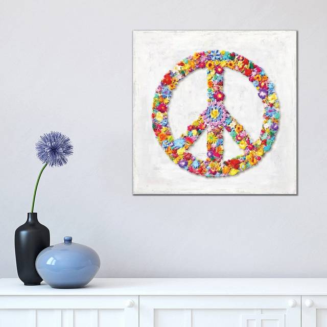 Peace Sign by Jamie MacDowell - Wrapped Canvas Graphic Art Print (45.72 cm H x 45.72 cm W x 1.91 cm D)