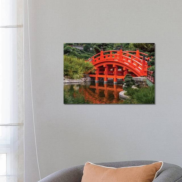 Red Bridge Nan Lian Garden Diamond Hill Kowloon Hong Kong China by Michael DeFreitas - Wrapped Canvas Photograph (66.04 cm H x 45.72 cm W x 1.91 cm D)