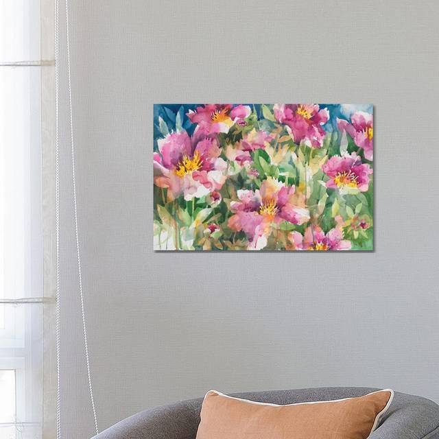 Peony Personalities by Annelein Beukenkamp - Wrapped Canvas Painting (66.04 cm H x 45.72 cm W x 1.91 cm D)