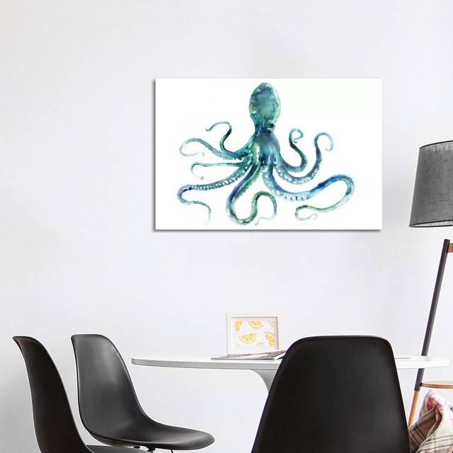 Octopus by Edward Selkirk - Graphic Art Print on Canvas - No Frame (66.04cm H x 101.6cm W x 1.91cm D)