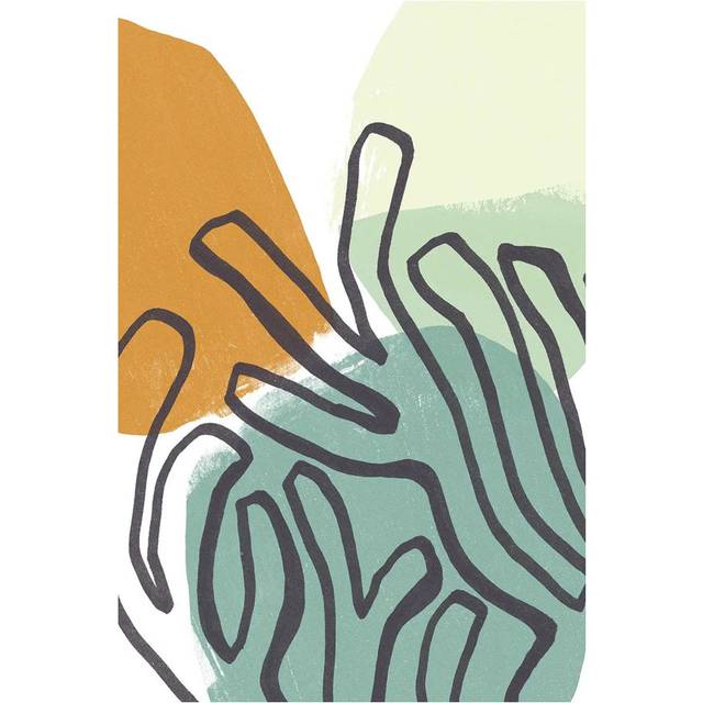 Midcentury Modern Coral I by June Erica Vess - Wrapped Canvas Painting (30.48cm H x 20.32cm W x 1.905cm D)