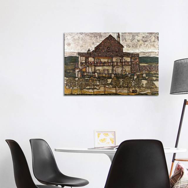 House with Shingle Roof (Old House) by Egon Schiele - Wrapped Canvas Painting (101.6 cm H x 66.04 cm W x 1.91 cm D)