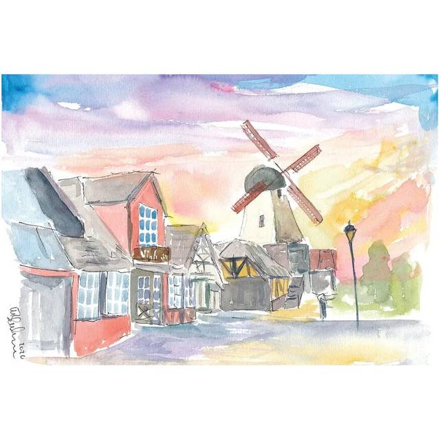 Solvang Main Street Danish Feelings in California by Markus & Martina Bleichner - Wrapped Canvas Art Prints (152.5 cm H x 101.5 cm W)