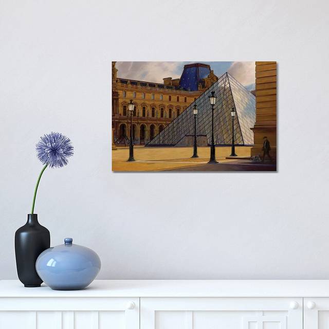 The Louvre in Morning Light by Nick Savides - Painting Print on Canvas - Wrapped Canvas (30.48 cm H x 45.72 cm W)