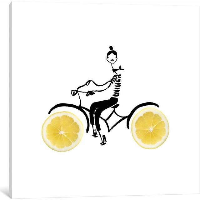 &#39;Lemon Cycle&#39; Art Print on Canvas (45.72cm H x 45.72cm W x 1.91cm D)