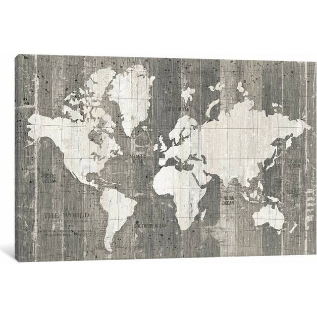 Old World Map by Wild Apple Portfolio - Art Prints Print on Canvas - No Frame (101.6 cm H x 66.04 cm W x 1.91 cm D)