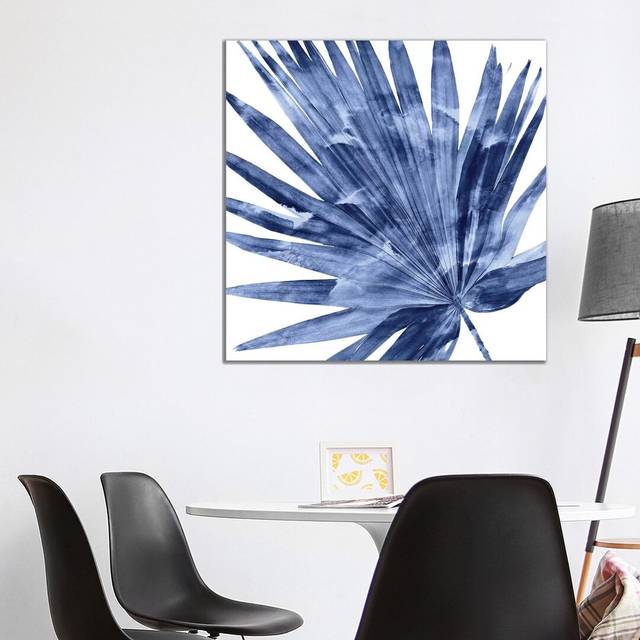 Indigo Palm, Close-Up IV by Melonie Miller - Wrapped Canvas Graphic Art (93.98cm H x 93.98cm W x 1.91cm D)