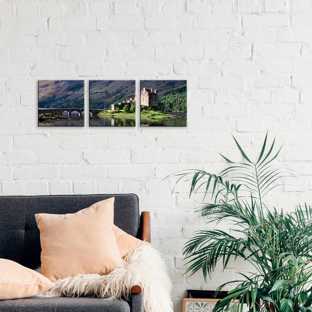 &#39;Eilean Donan Castle Dornie, Ross-Shir&#39; Photograph Multi-Piece Image on Wrapped Canvas (30.48cm H x 91.44cm W x 1.91cm D)