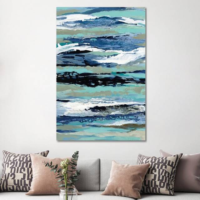 Coastal Sea Foam I by Silvia Vassileva - Wrapped Canvas Painting (152.5 cm H x 101.5 cm W)