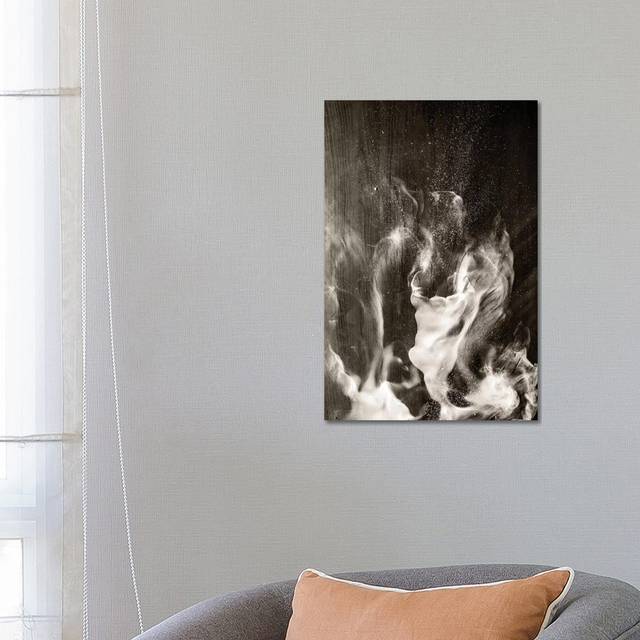 White Smoke Art Textured Background - Wrapped Canvas Painting (66.04cm H x 45.72cm W x 3.81cm D)