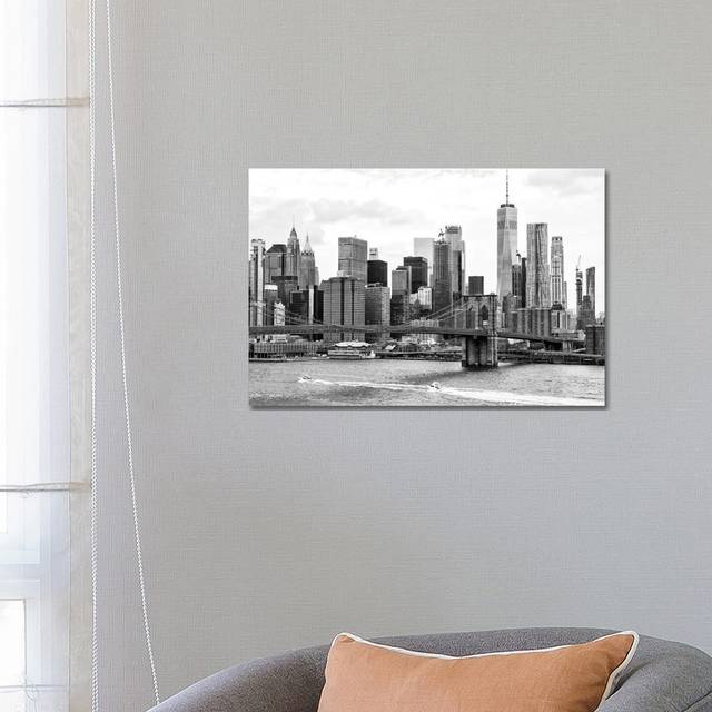 Brooklyn Bridge East River by Philippe Hugonnard - Wrapped Canvas Art Prints (66.04 cm H x 45.72 cm W x 1.91 cm D)