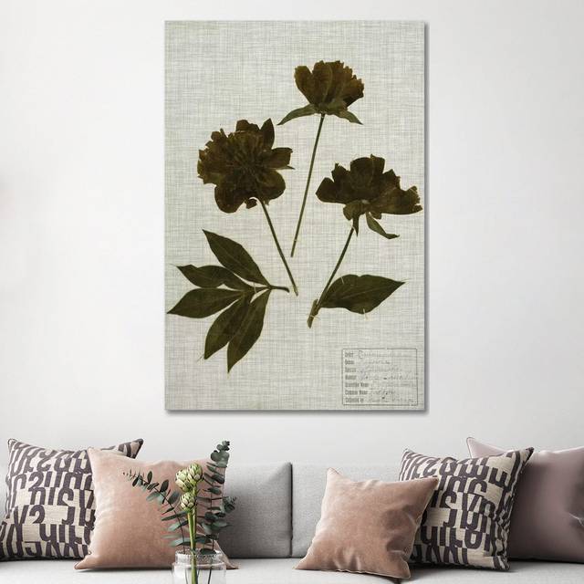 Pressed Leaves on Linen by Vision Studio - Wrapped Canvas Art Prints (152.4cm H x 101.6cm W)