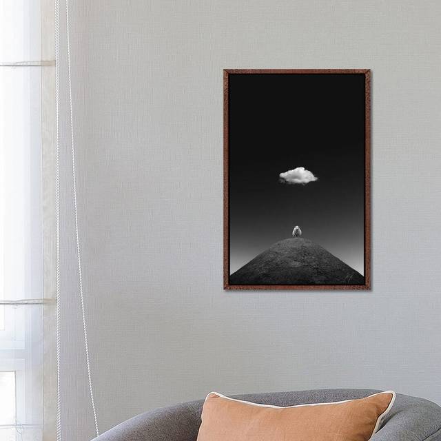 The Illuminated Sheep by Kathrin Federer - Photograph Print on Canvas - Classic Brown Wood Framed (66.04cm H x 45.72cm W x 3.81cm D)
