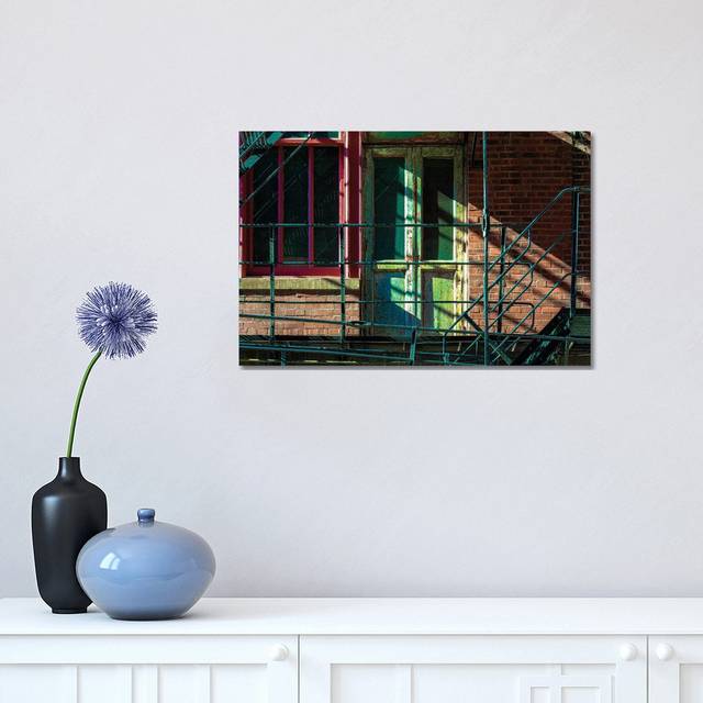 Fire Escape Door In Printer's Row by - Wrapped Canvas Photograph (30.48cm H x 45.72cm W x 1.91cm D)