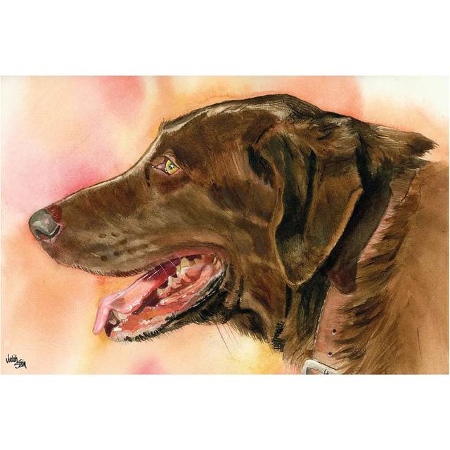 Lady Godiva - Chocolate Lab by Judith Stein - Wrapped Canvas Painting (30.48cm H x 45.72cm W x 1.91cm D)