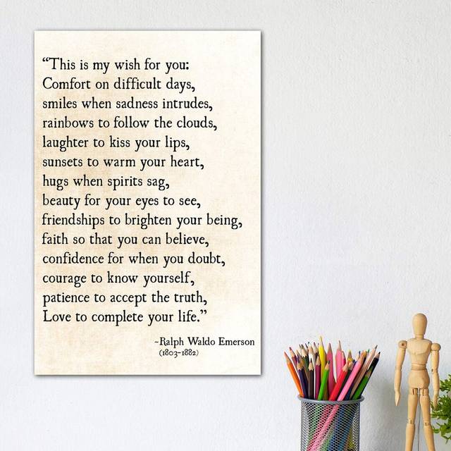 My Wish for You by Debbra Obertanec - Wrapped Canvas Typography Print (30.48cm H x 20.32cm W x 1.91cm D)