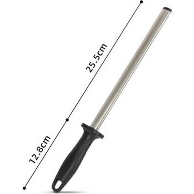 (a-10 inch Universal) Diamond Knife Sharpener Steel Oval Sharpener600# Steel Professional Chef Knife Sharpener Knife Sharpening Rod ABS Handle