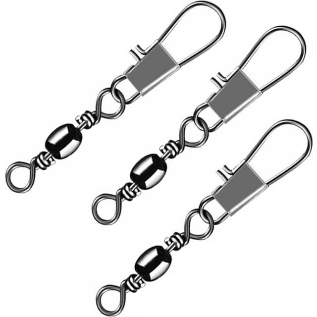 100pcs 4-12# Interlock Snap Pin Ball Bearing Swivel Rolling Solid Rings Fishing Connector Boat Hook Good for Fishing Lure Tool