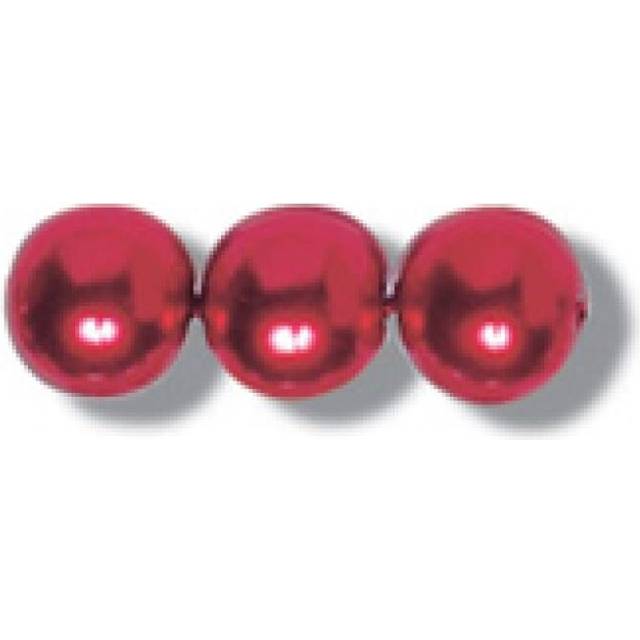 Trimits Glass Pearl Beads  Red - per pack of 40