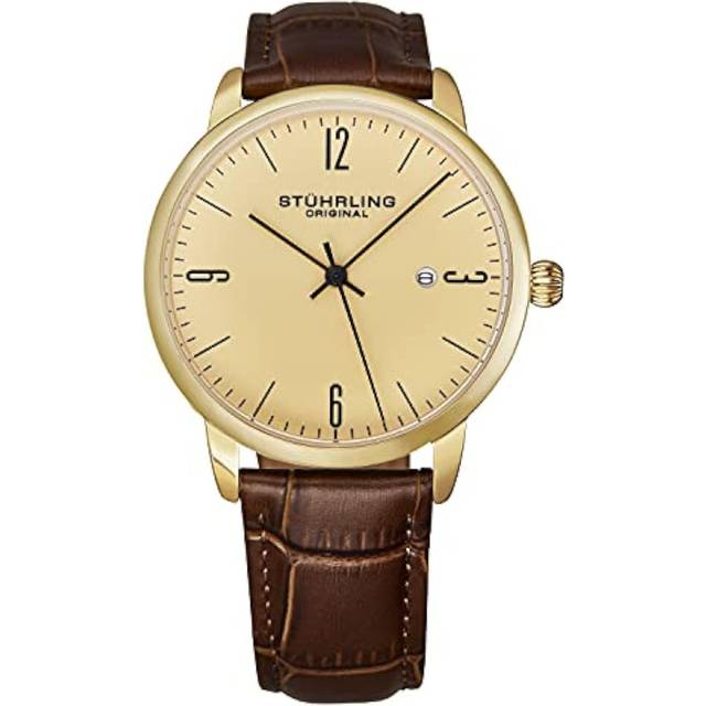 Rasa Men's Classic Quartz Date Watch with Leather Strap - White - One Size