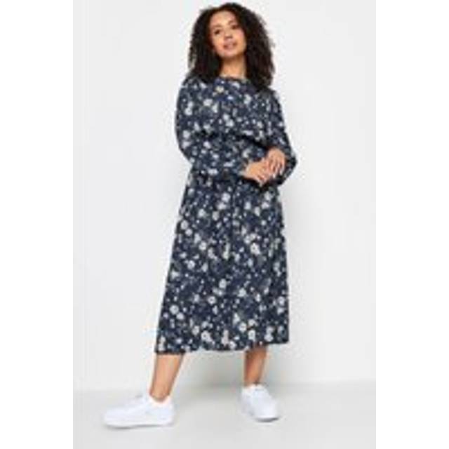 M&Co Petite Navy Blue Butterfly Print Smock Midi Dress 16 M&Co Petites