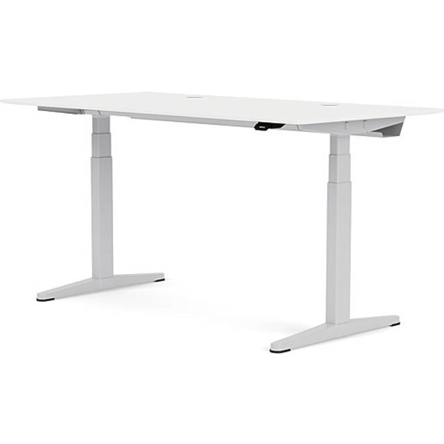 Montana - HILOW3G160 Work Desk - Skrivbord - Snow / Aluminium - W160 x D80 x H64-129 cm