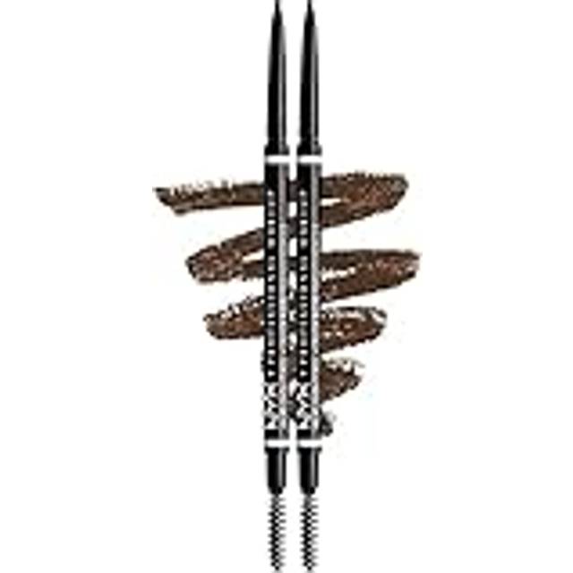 NYX NYX Professional Makeup Micro Brow Pencil Doppelpack, Doppelseitig mit ausdrehbarem Augenbrauenstift und Bürstchen, Vegane Formel, Farbton: Brunette