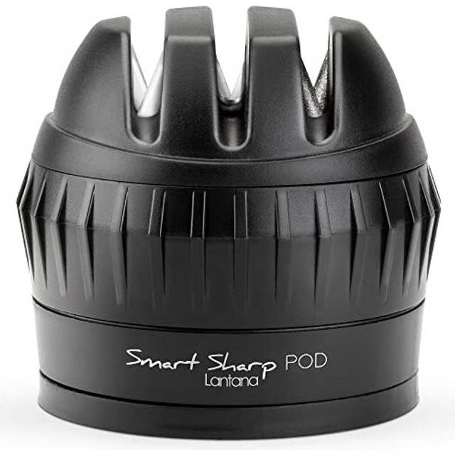 Lantana Smart Sharp POD Knife Sharpener - 3 Stage Manual Sharpener for Sharpening Kitchen Knives - Ceramic Stone, Tungsten Carbide Plates, Diamond