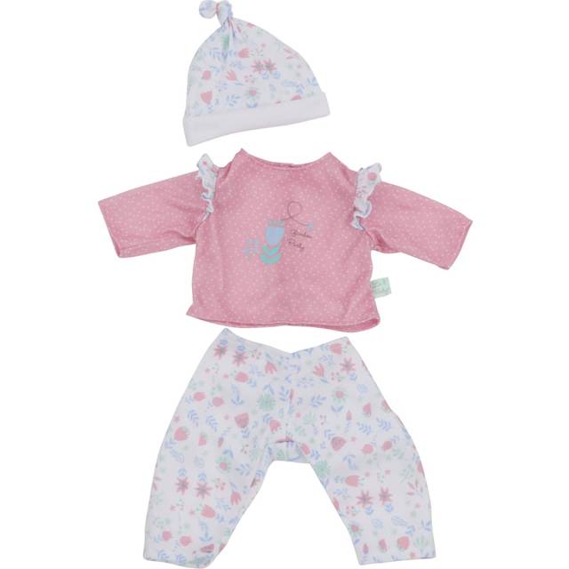 "JC Toys | Berenguer Boutique | La Baby Doll Outfit | 3 Piece Pink and White Onesie|Washable| Ages 2+ | Fits Dolls 14""""- 18"""""