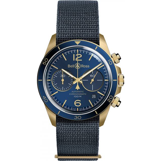 Bell & Ross Watch Vintage BR V2-94 Aeronavale Bronze Limited Edition - Blue