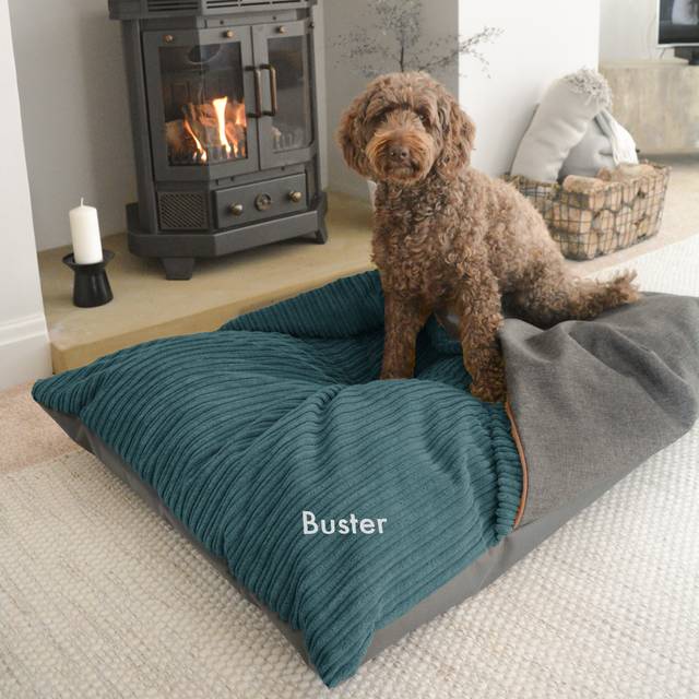 rucomfy Beanbags Burrower Dog Bed - Large - Teal, Green