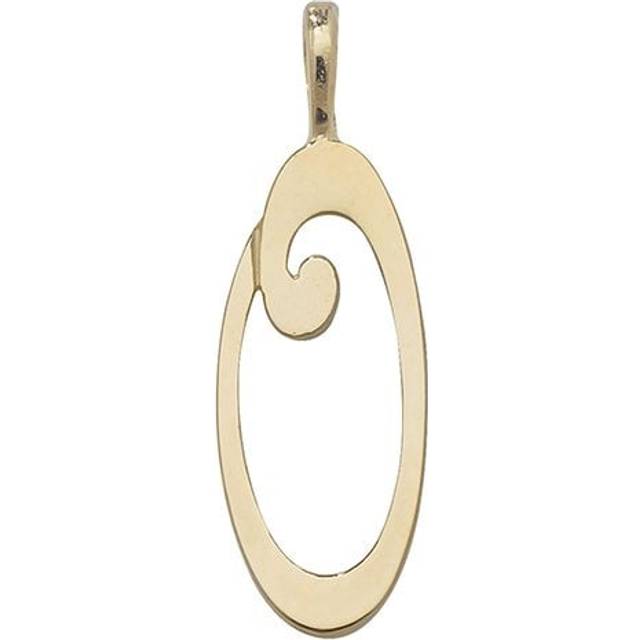9ct Yellow Gold Polished Script Initial Pendant PN528/O