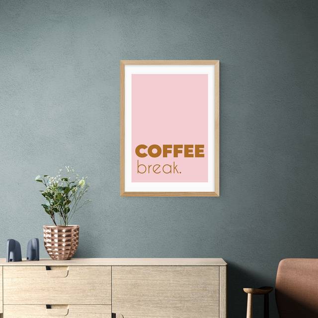 East End Prints Coffee Break Framed Print - Pink