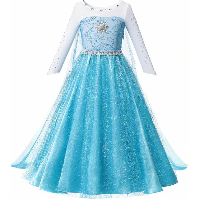 SHEIN Young Girl&#39;s Long Sleeve Tulle Beaded Decor Dress, Formal Gown
