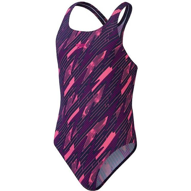 Girls HyperBoom Allover Medalist Swimsuit Navy/Pink