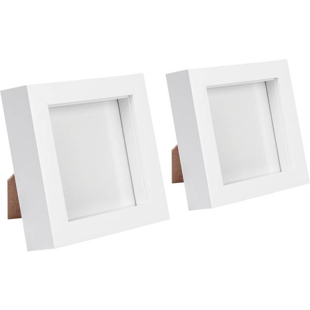 Nicola Spring - 3D Box Photo Frames - 4" x 4" - White
