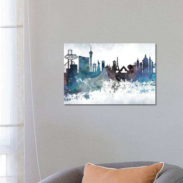 Las Vegas Bluish Skylines - Wrapped Canvas Graphic Art (45.72cm H x 66.04cm W)
