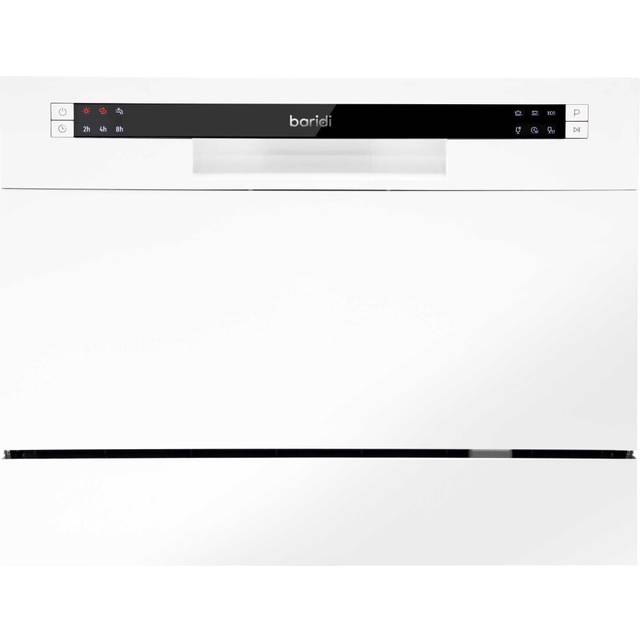 Compact Tabletop Dishwasher 6 Place Settings, 6 Programmes, Low Noise, 6.5L Cycle - White - DH83