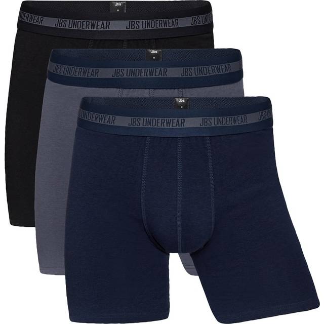 JBS 3-pak Bambus boxershorts long leg multifarvet til herre