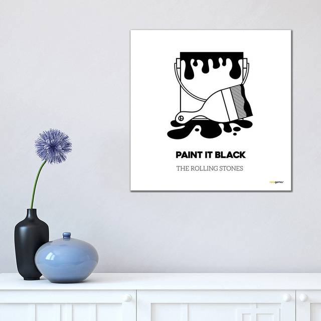 Paint It Black by Rafael Gomes - Wrapped Canvas Typography (45.72cm H x 45.72cm W x 1.91cm D)