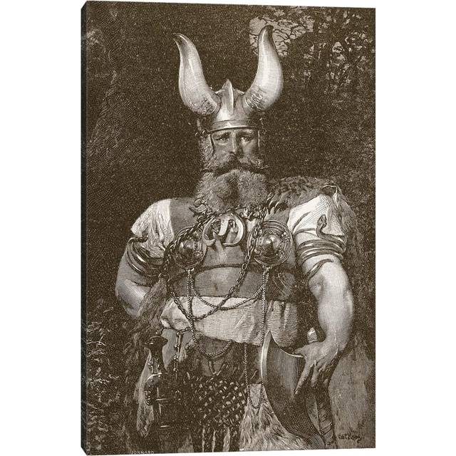 A Viking Chief, Illustration from &#39;The Church of England: A History for the People&#39;, pub. c.1910 by Carl Haag - Wrapped Canvas Painting (45.72cm H x 30.48cm W x 1.91cm D)